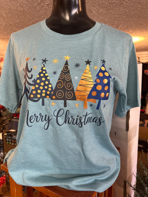 Boho Blue Xmas Trees