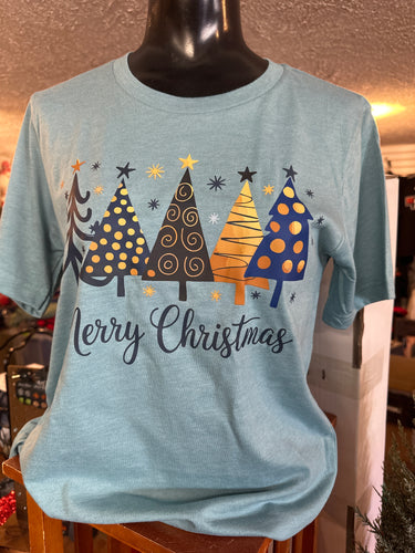 Boho Blue Xmas Trees