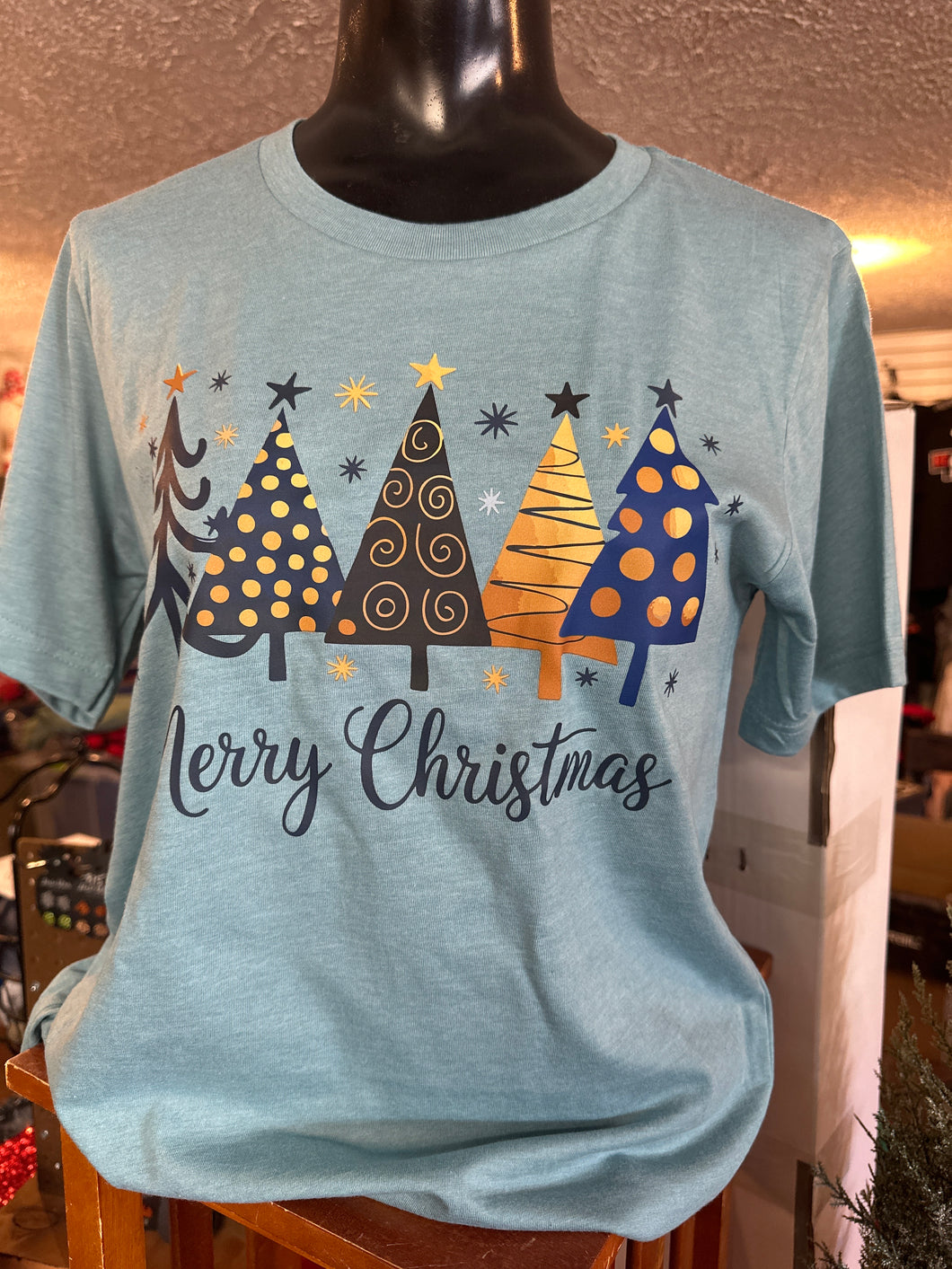 Boho Blue Xmas Trees