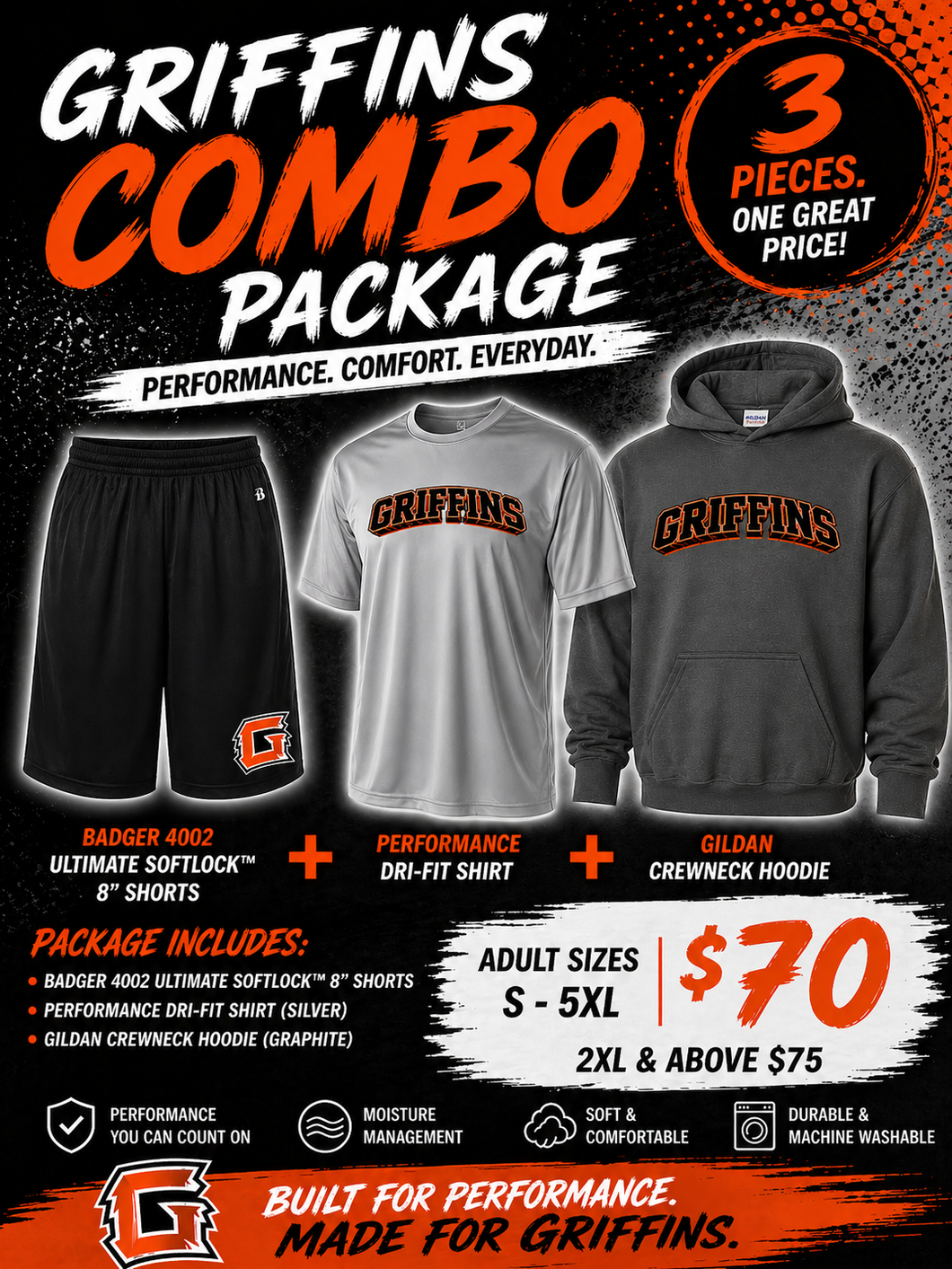 Griffins Combo Package – 3 Piece Bundle