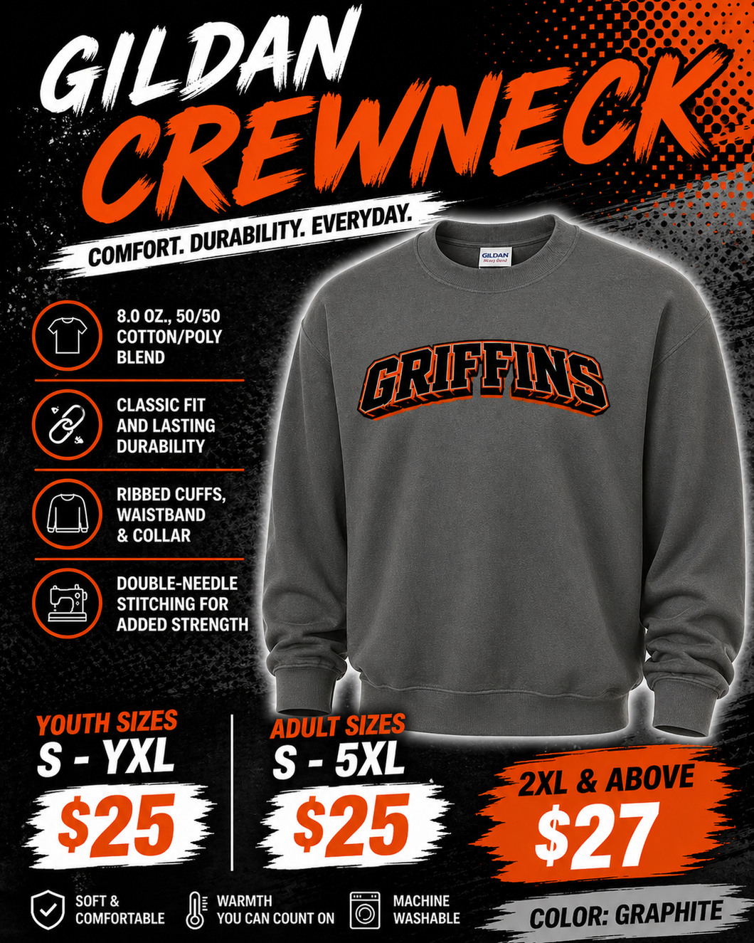 Diller-Odell Track Fundraiser – Gildan Crewneck Sweatshirt