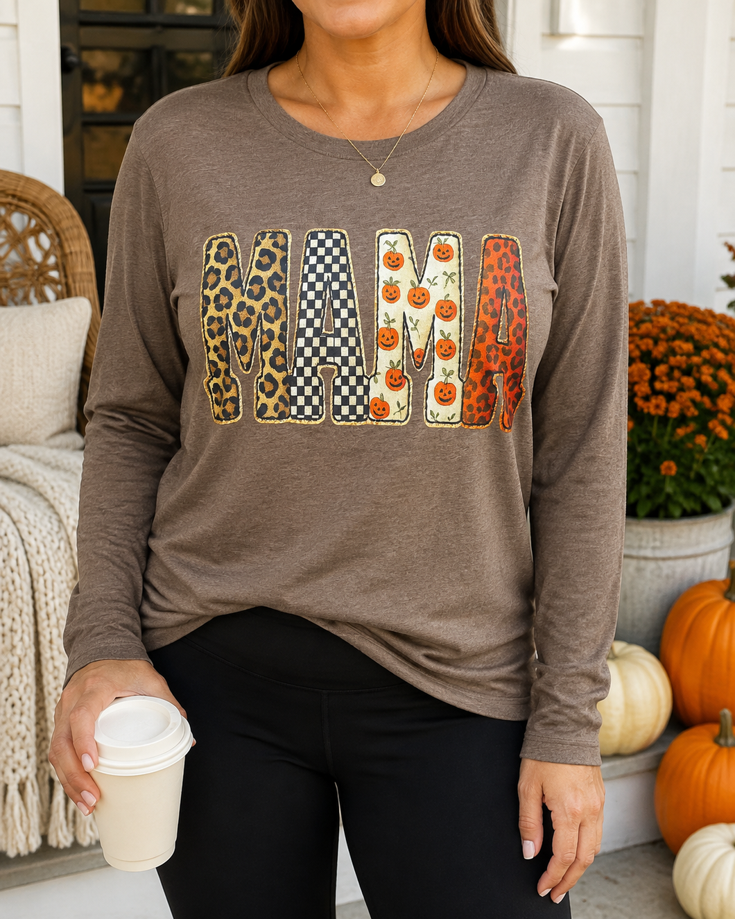 Mama - Fall -  Long Sleeve Brown