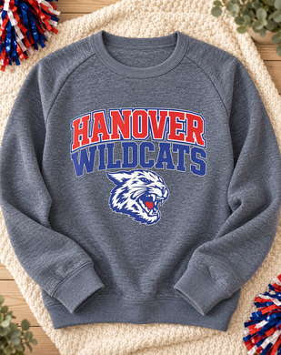 Wildcat Crewneck - Heather Blue
