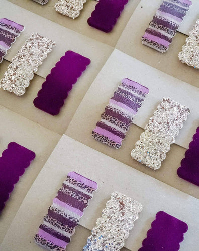 Plum Leopard Brushstrokes Snap Clip 3pak