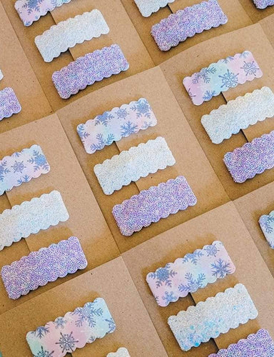 Snowflake Glitter Snap Clip 3pak