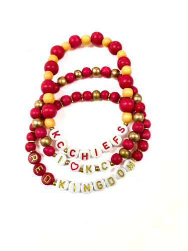 FH&L Creations - Chiefs Friendship Bracelet Stack