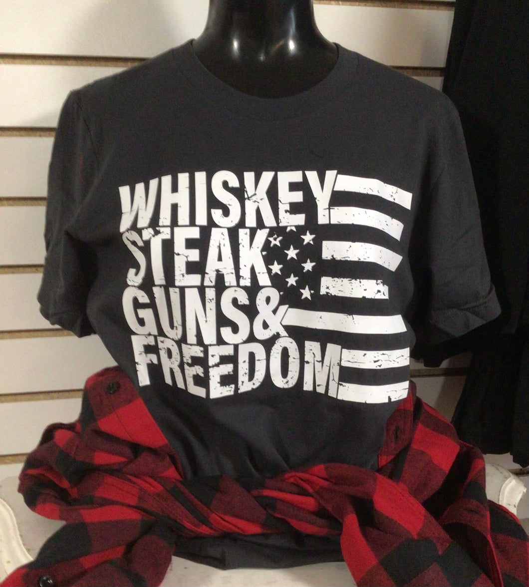 Whiskey, Steak, Guns Freedom Tshirt